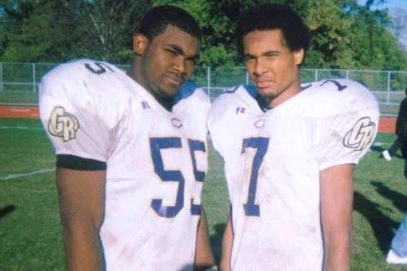 Brandon Graham (left) during his high-school years in Detroit.